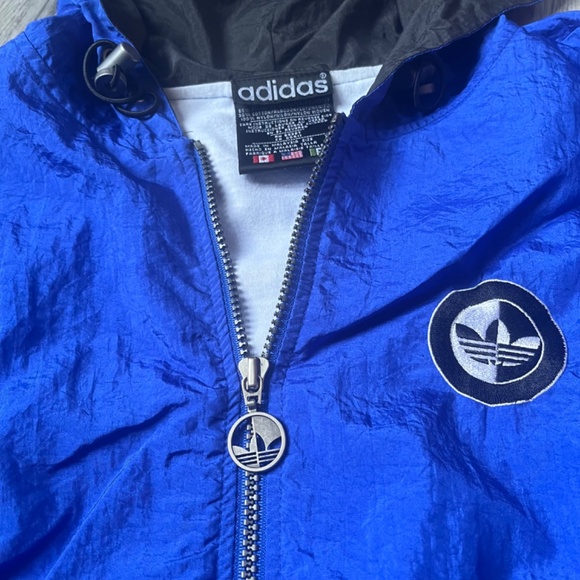 Rare Vintage 80s‎ Adidas Jacket Windbreaker Running Three Stripe Blue Adult XL - Picture 4 of 9